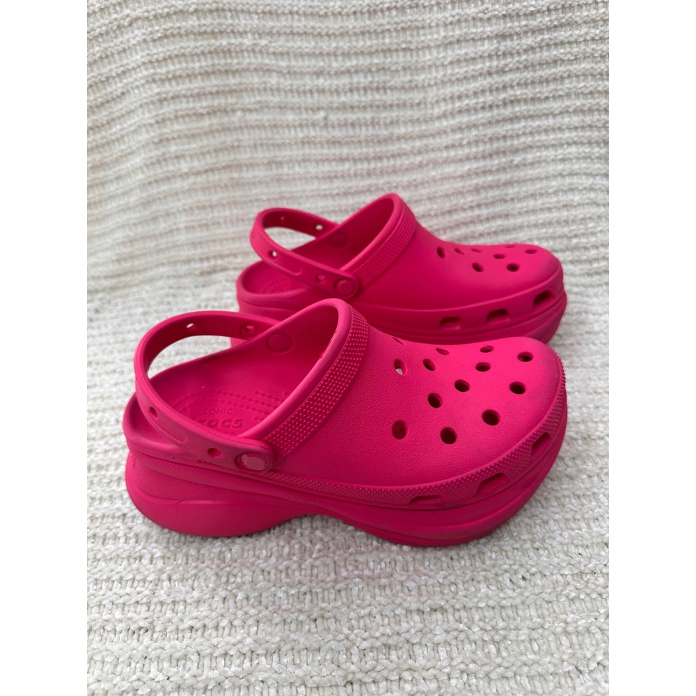 Crocs Classic Crush Clog Platform Sandals Women Size 9 Dragon Fruit Pink Comfort - Picture 3 of 12